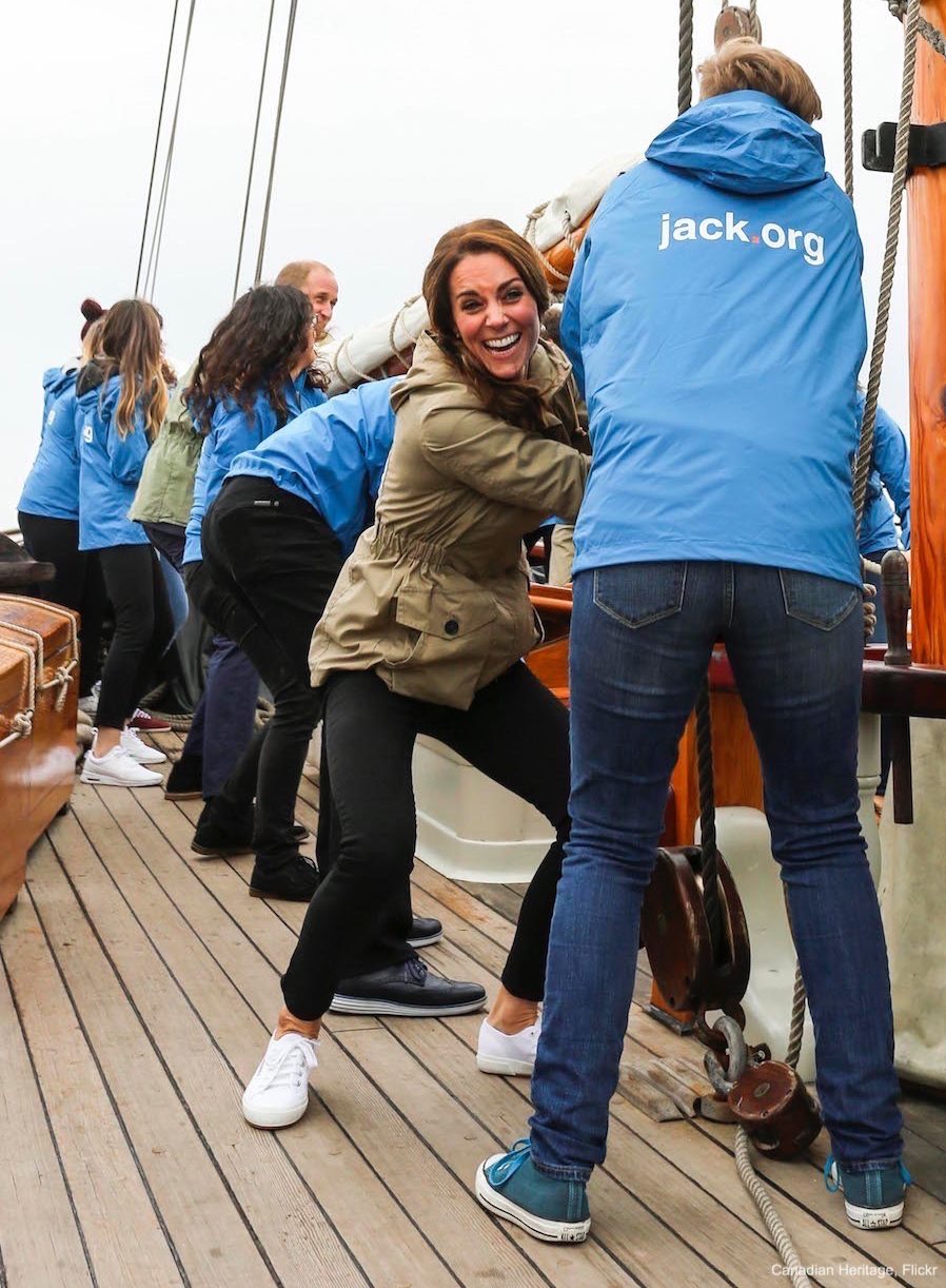 Kate Middleton wearing her Superga Cotu Sneakers in Canada