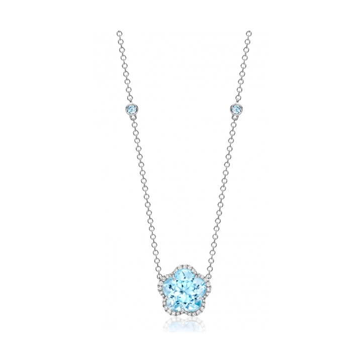 Kiki McDonough Eden Blue Topaz Flower Necklace