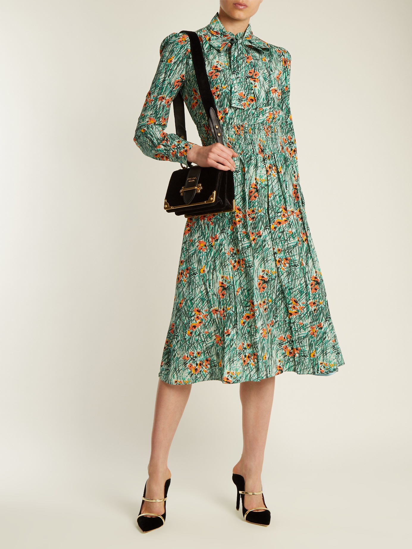 Prada Poppy Print Dress