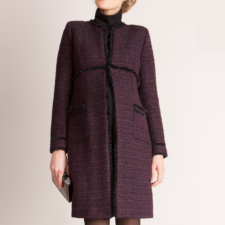 Seraphine Marina Maternity Coat in Dark Purple