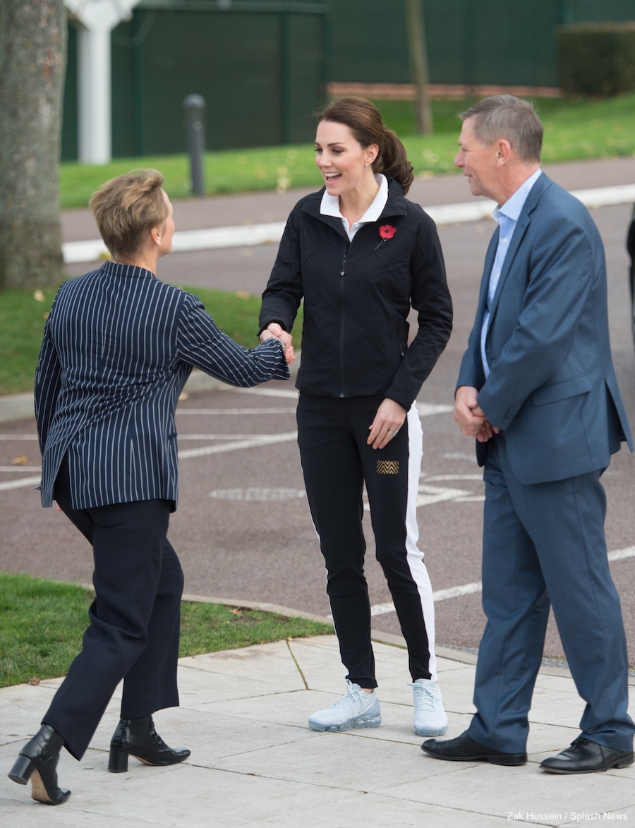 Kate Middleton visiting the LTA (Lawn Tennis Association) wearing sports clothes