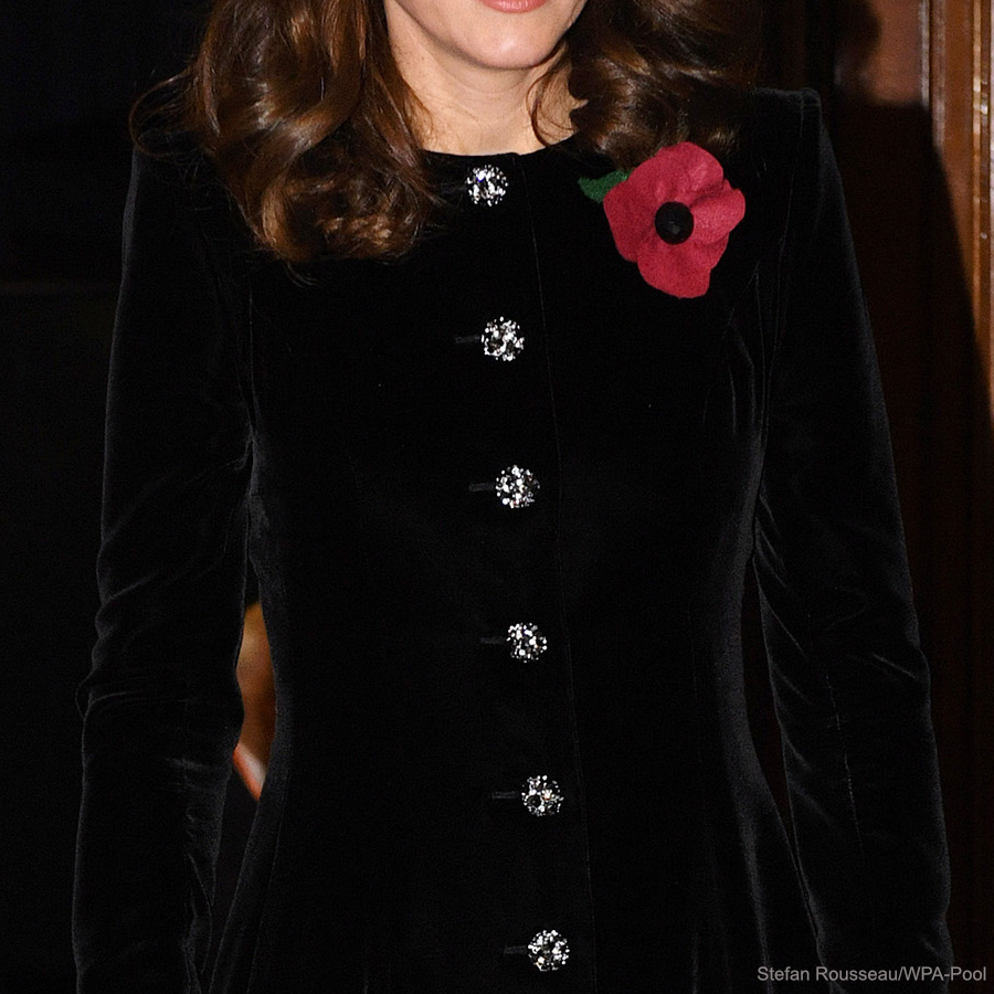 Kate Middleton's black velvet coat