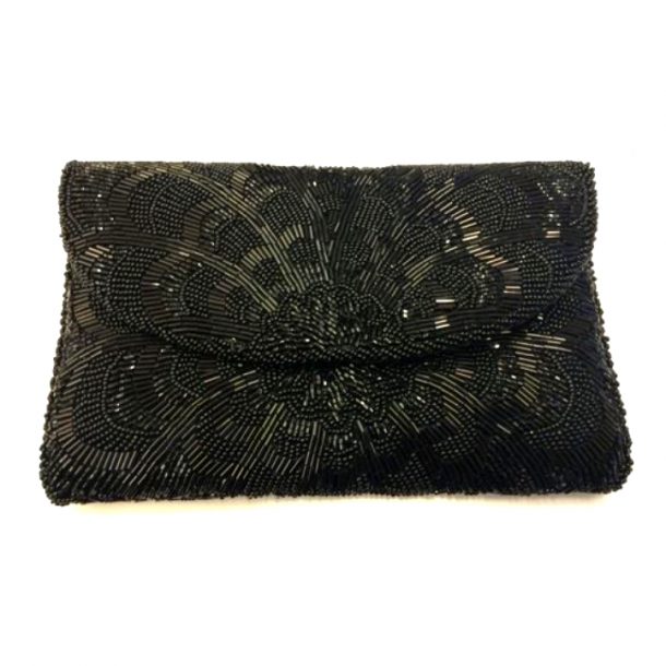 Kate Middleton's Black Beaded Magid Clutch Bag