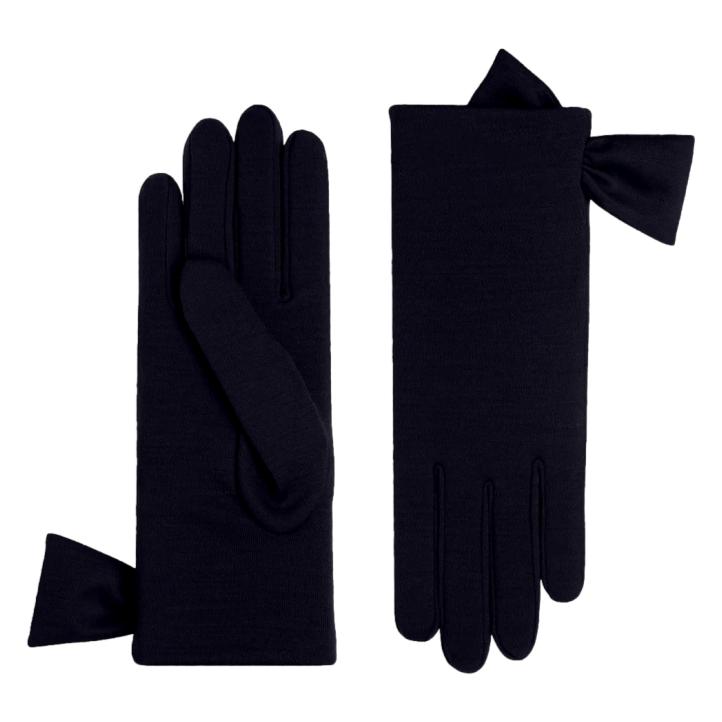 Cornelia James Imogen Gloves with Bow in Black