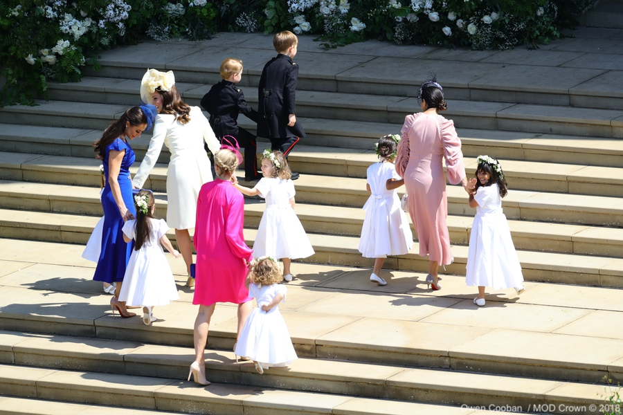 Kate with her children during the ceremony