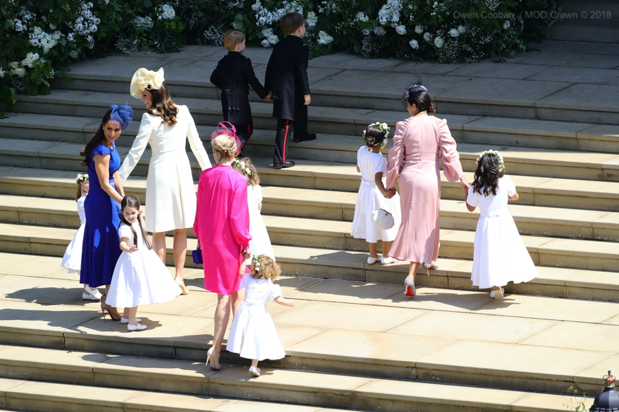 Kate with her children during the ceremony