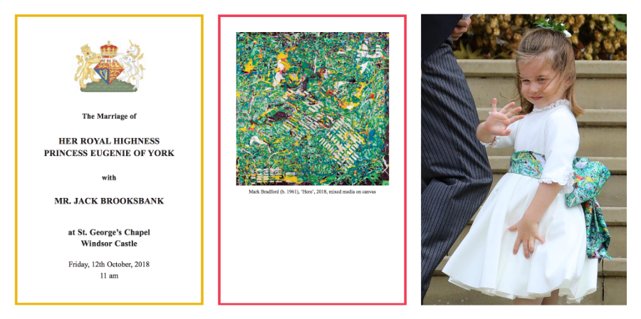 Princess Eugenie chose artwork for her order of service, which she also incorporated into the bridesmaid outfits