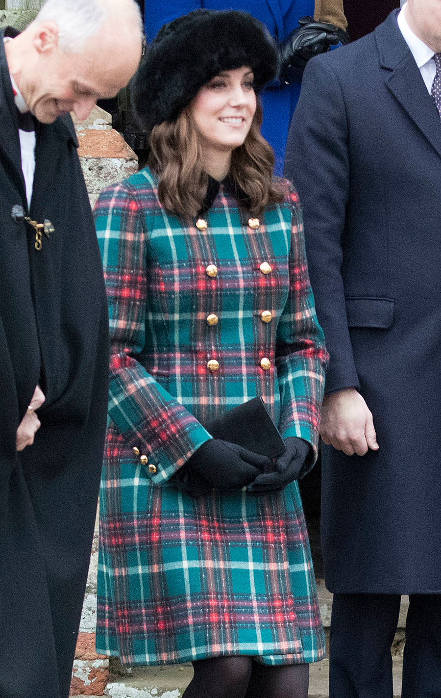 The Princess of Wales wearing a different tartan design by Miu Miu