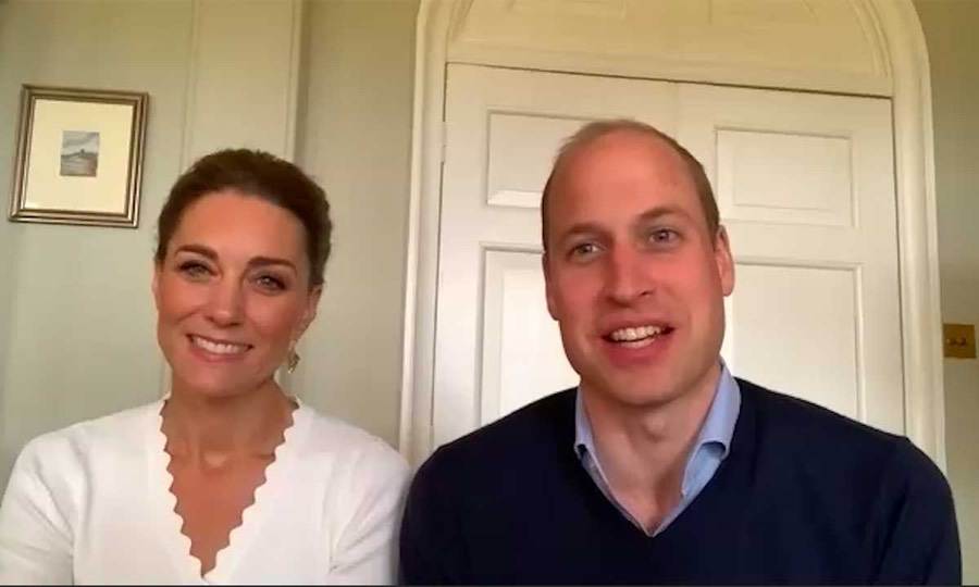 Kate wears Sandro to video chat with Shout volunteers