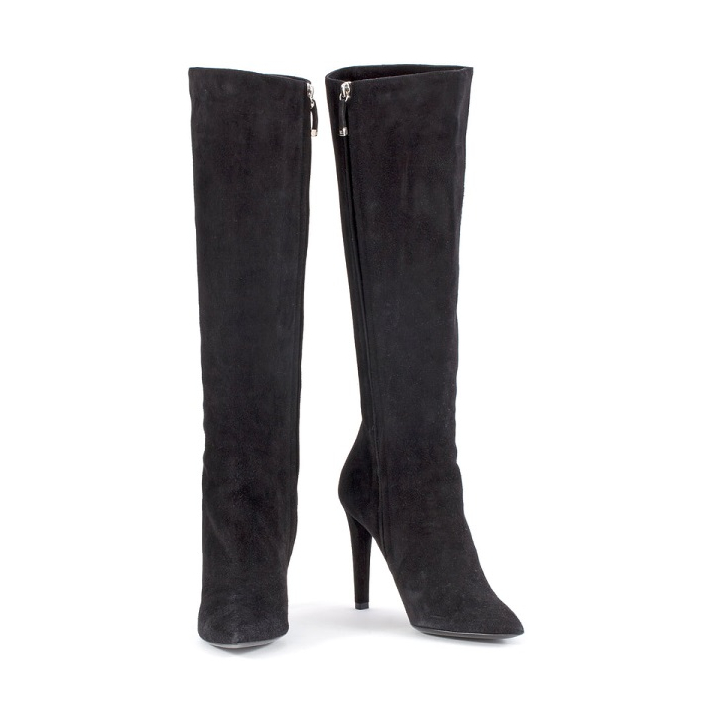 Ralph Lauren Collection Black Suede High Heel Boots
