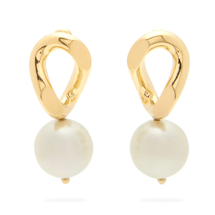 Simone Rocha Faux-pearl Curb-Chain Earrings