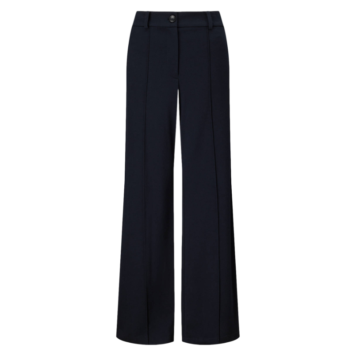 Jigsaw ‘Puddle Pants’ High Waisted Sport Luxe Trousers In Navy Blue