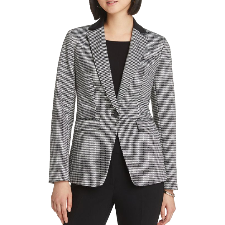 Smythe Two-Button Blazer in Glen Check and Black Corduroy