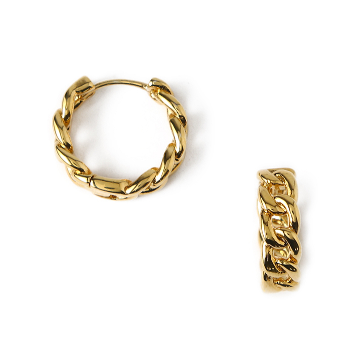 Orelia London Chain Huggie Hoop Earrings in Gold