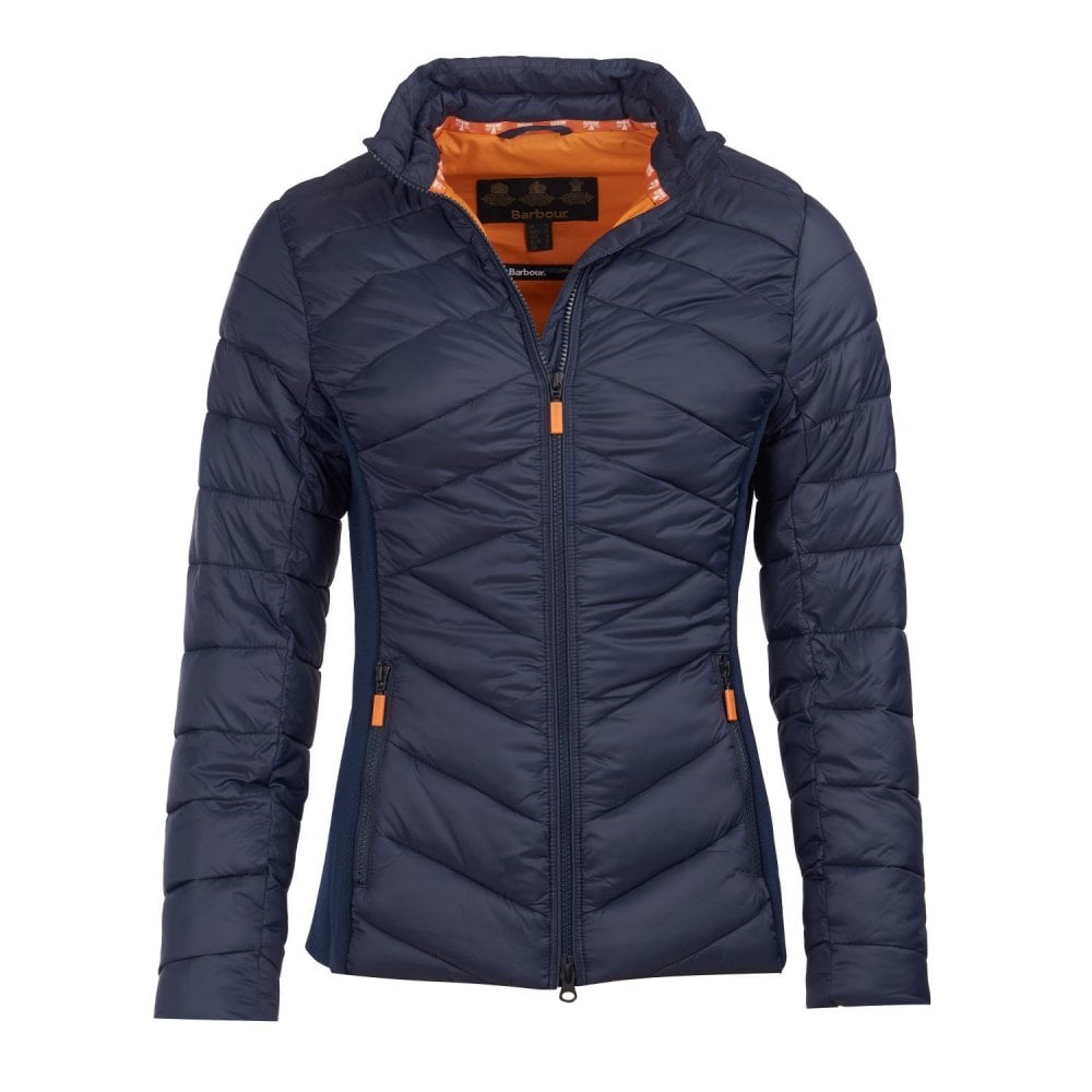 Barbour Longshore Quilted Jacket in Navy/Marigold