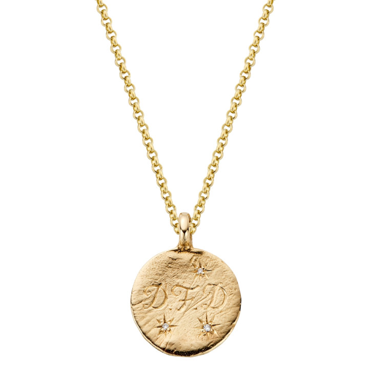 Daniella Draper Personalised Gold Trio Diamond Midnight Moon Necklace
