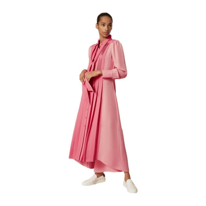 ME+EM Colour Block Silk Shirt Dress in Sugar Pink/Bubblegum
