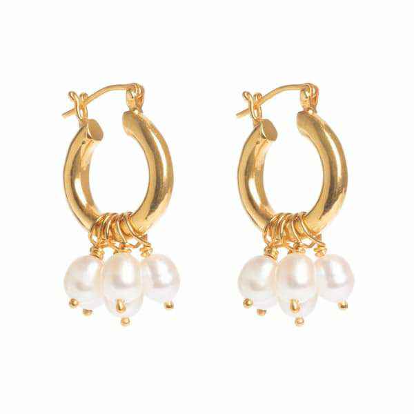 Freya Rose Mini Hoop Earrings With Detachable Pearls