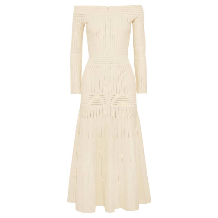 Barbara Casasola ‘Tribal’ Off-The-Shoulder Dress In White