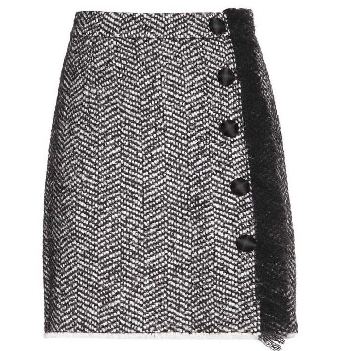 Dolce & Gabbana Herringbone Wool Skirt