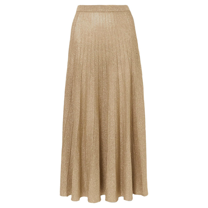 Joseph Gold Pleated Lurex Maxi Skirt