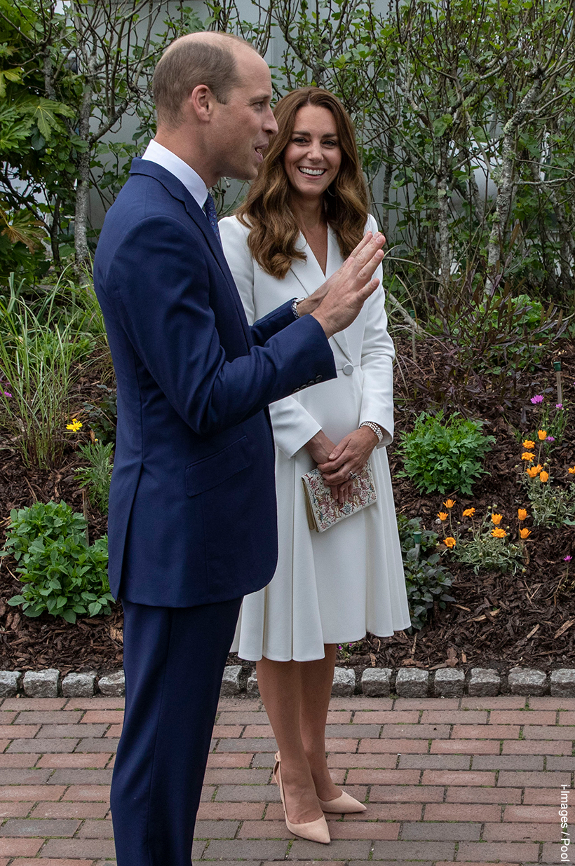 Kate in white for receptions at the Eden Project