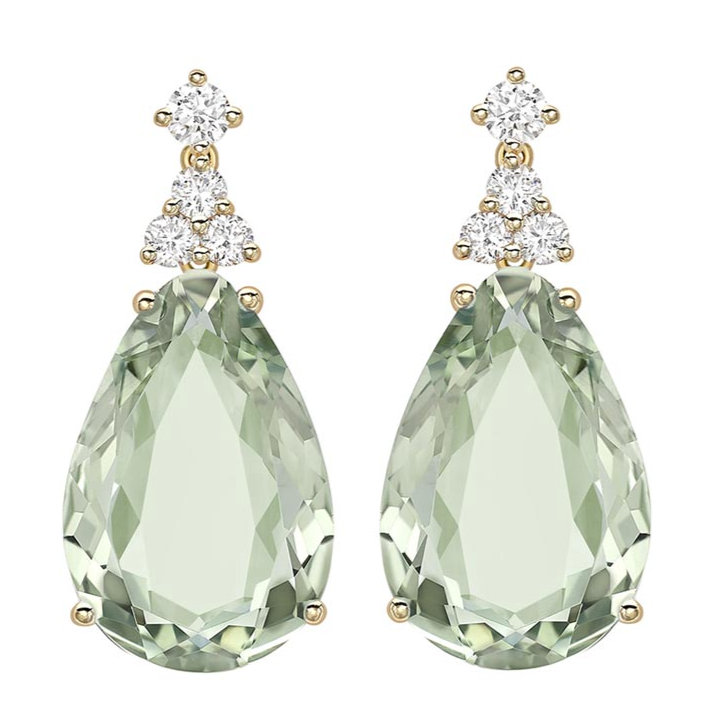 Kiki McDonough Candy Mini Green Amethyst & Diamond Earrings