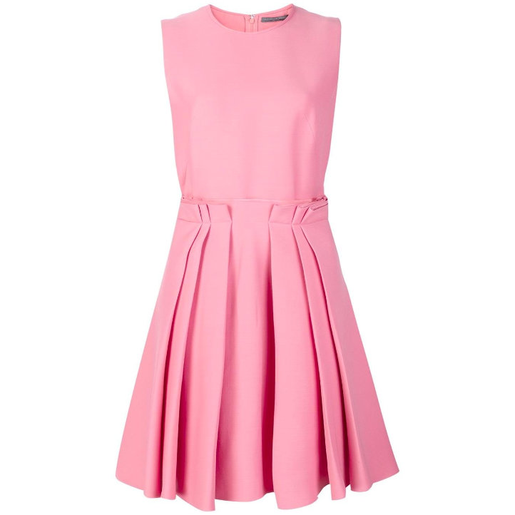 Alexander McQueen Pleated Dress in Pink