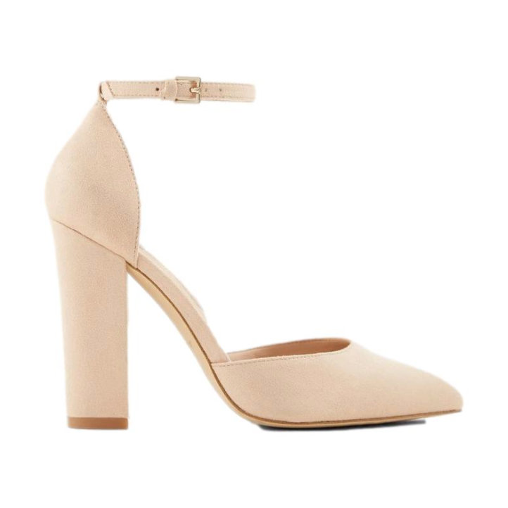 Aldo Nicholes Block Heel Pumps In Bone Suede