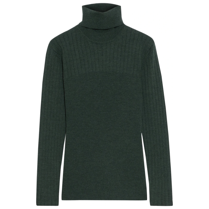 Iris & Ink Éloise Turtleneck Sweater in Forest Green