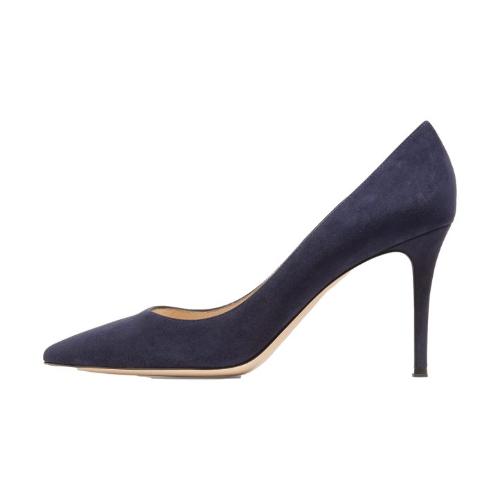 Gianvito Rossi ‘Gianvito 85’ pumps in midnight blue suede