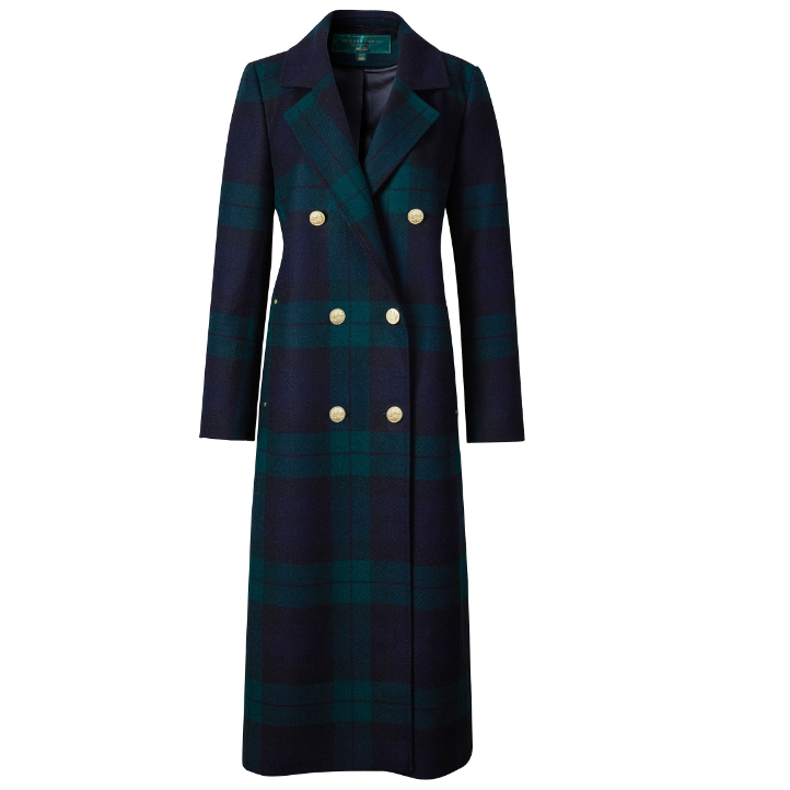Holland Cooper Blackwatch Tartan Coat in Green & Blue
