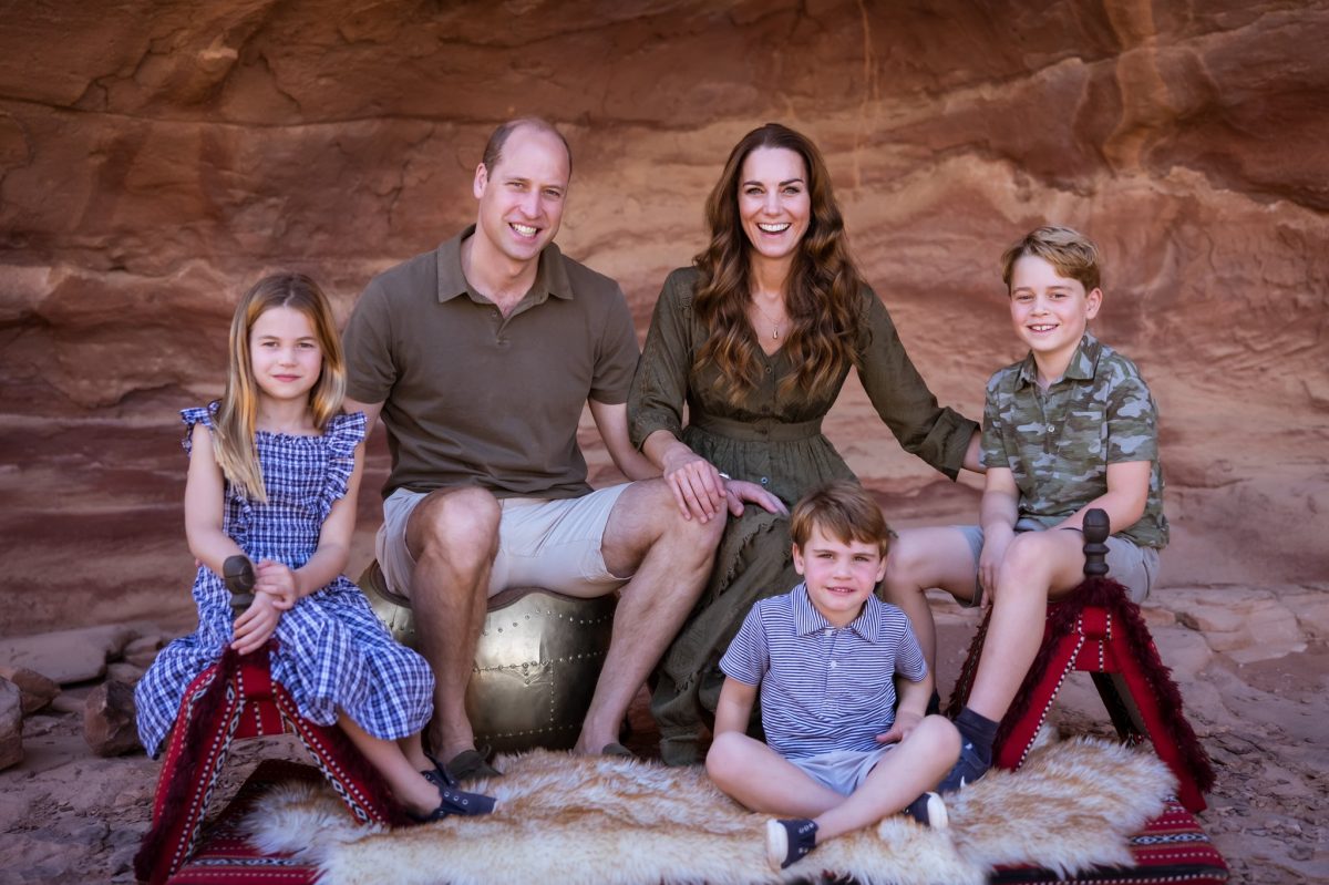 Cambridge Christmas card 2021: Kate in khaki green dress for sweet family photo