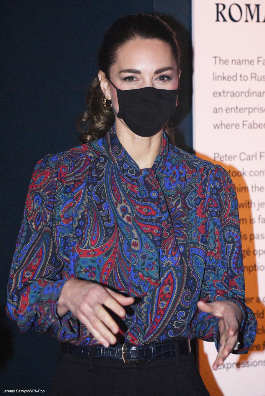 Princess in paisley! Kate Middleton visits V&A’s Fabergé egg exhibition wearing colourful Ralph Lauren shirt