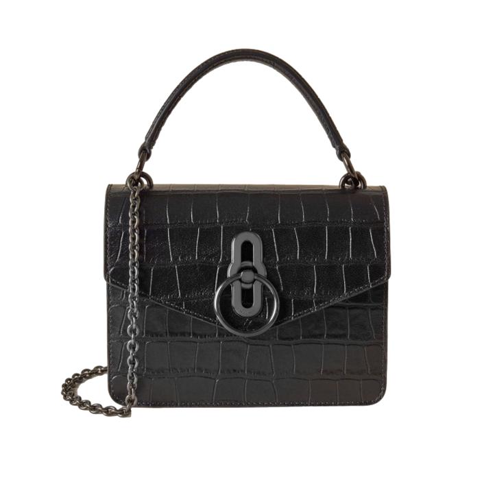 Mulberry Small Amberley Crossbody Bag in Black Croc