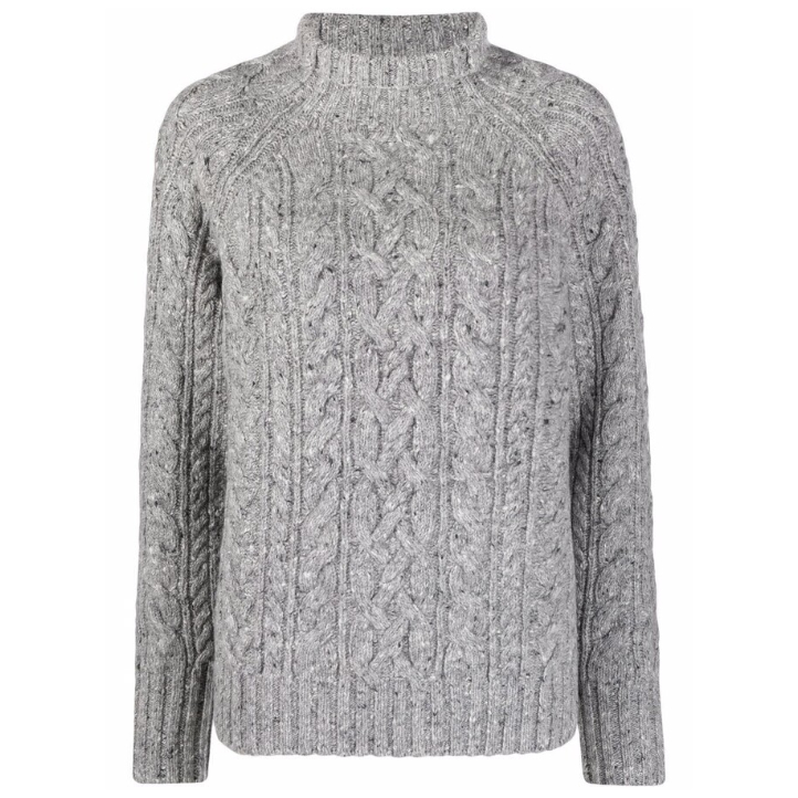 Polo Ralph Lauren cable-knit funnel-neck jumper in grey