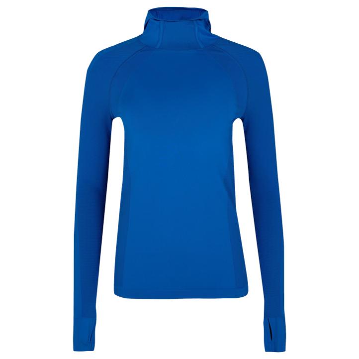 Sweaty Betty Athlete Hooded Long Sleeve Top in Oxford Blue