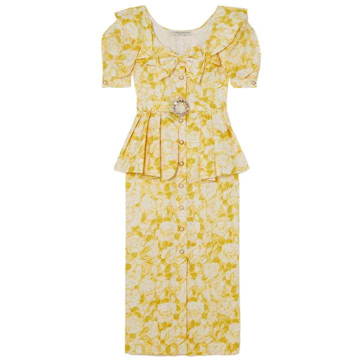 Alessandra Rich floral yellow dress