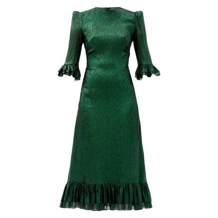 The Vampire’s Wife ‘The Falconetti’ metallic dress in Emerald Green