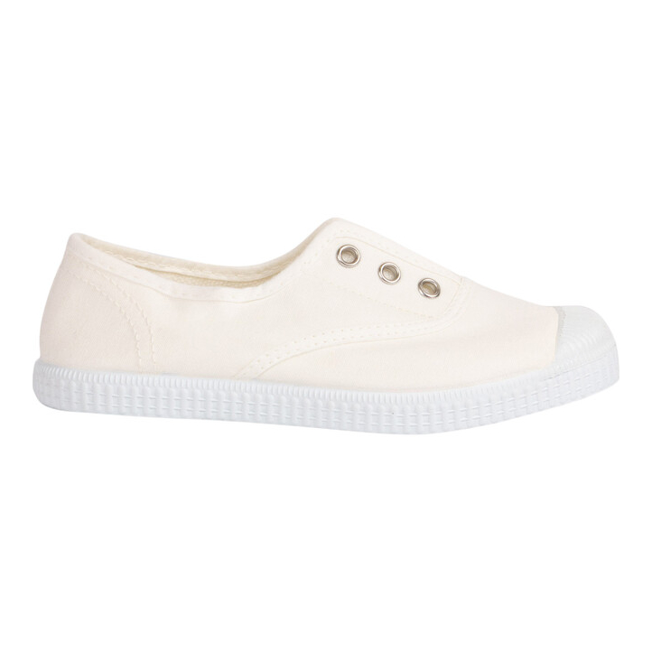 Hampton Canvas ‘Plum’ Plimsolls in White