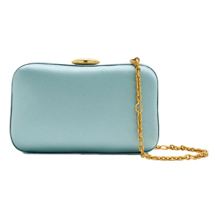 Lulu Guinness Hayworth Clutch Bag in Blue Satin
