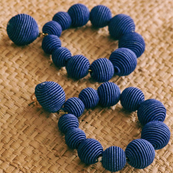 Sézane Charlie Earrings in Threaded Blue