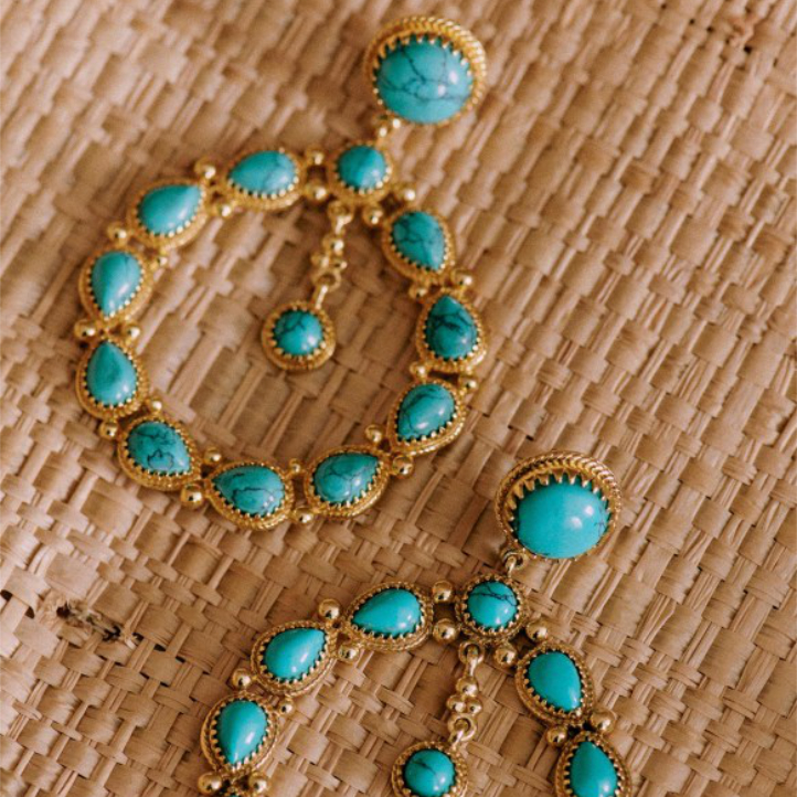 Sézane Taylor Turquoise Hoop Earrings