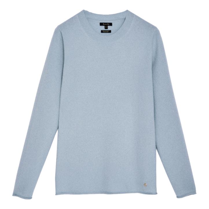 Massimo Dutti Aquamarine Blue Cashmere Crew Neck Sweater