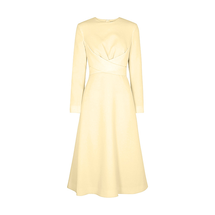 Emilia Wickstead Elta Coat Dress in Pastel Yellow