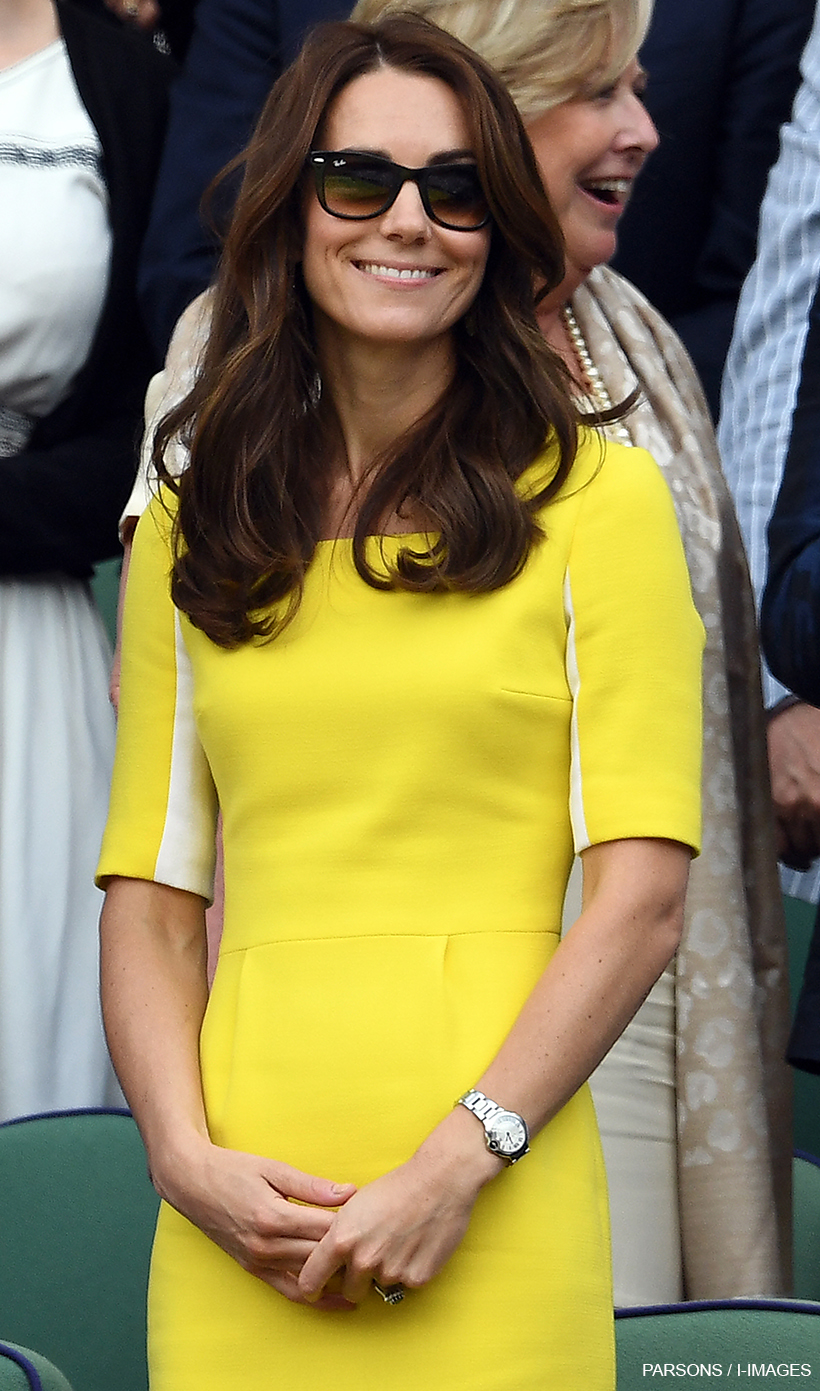Kate Middleton wearing the yellow Roksanda 'Ryedale' dress at Wimbledon in 2016