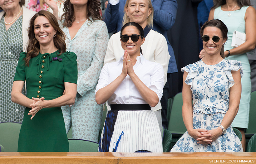 Kate Middleton with Meghan Markle and Pippa Matthews at the 2019 Wimbledon Ladies' Final