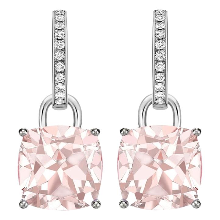 Kiki McDonough Cushion Drop Earrings in Morganite Pink