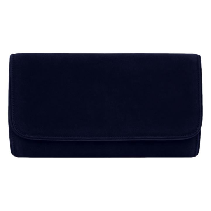 Emmy London Natasha Clutch Bag in Midnight Blue Suede