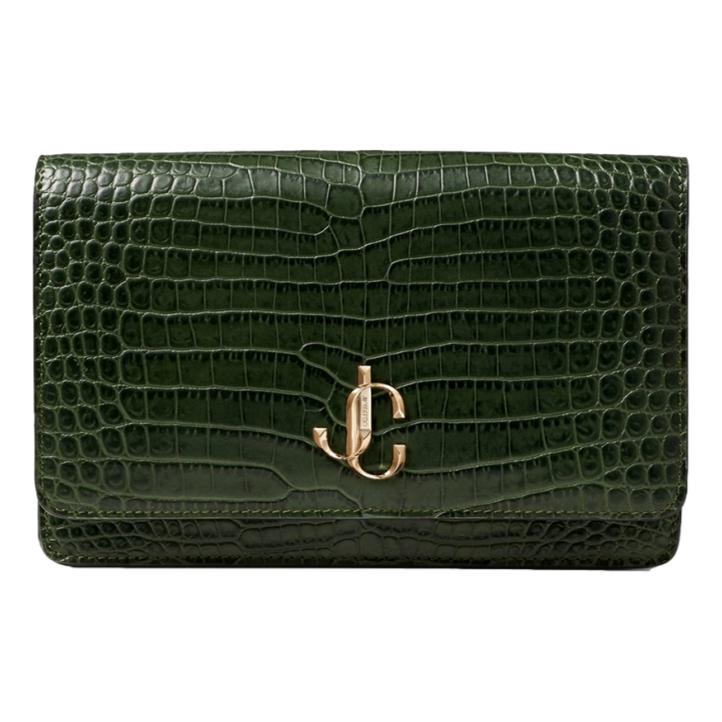 Jimmy Choo ‘Palace’ Clutch in Green Croc